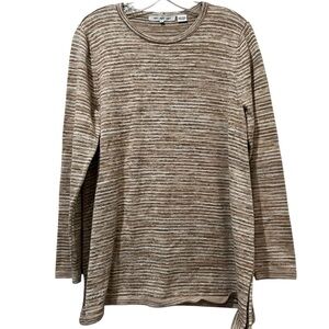 Eight Eight Eight Large Anthropologie Tan Stripe Long Sleeve Sweater B2
